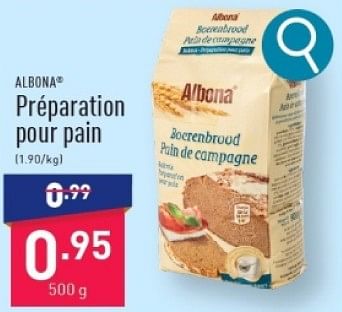 Promotions Préparation pour pain - ALBONA - Valide de 04/03/2024 à 10/03/2024 chez Aldi