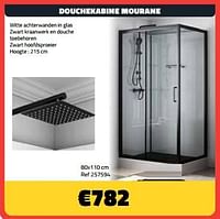 Douchekabine mourane 80x110 cm-Huismerk - Bouwcenter Frans Vlaeminck