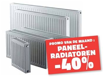 Promotions Paneelradiatoren -40% - Produit maison - Bouwcenter Frans Vlaeminck - Valide de 01/03/2024 à 31/03/2024 chez Bouwcenter Frans Vlaeminck