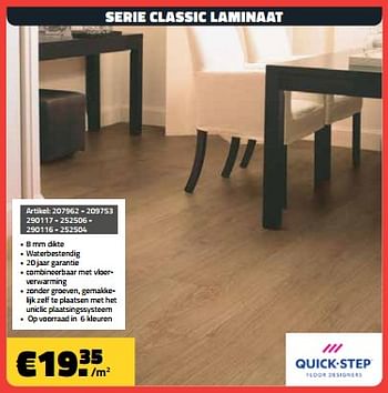 Promoties Serie classic laminaat - QuickStep - Geldig van 01/03/2024 tot 31/03/2024 bij Bouwcenter Frans Vlaeminck