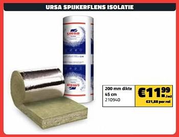 Promoties Ursa spijkerflens isolatie 200 mm dikte 45 cm - Ursa - Geldig van 01/03/2024 tot 31/03/2024 bij Bouwcenter Frans Vlaeminck