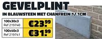 Gevelplint in blauwsteen met chanfrein 1- 1cm 100x30x3-Huismerk - Bouwcenter Frans Vlaeminck