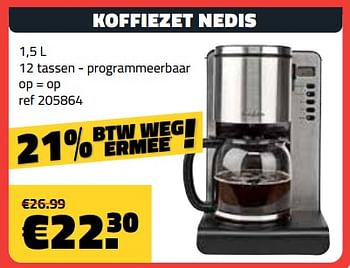 Promoties Koffiezet nedis - Nedis - Geldig van 01/03/2024 tot 31/03/2024 bij Bouwcenter Frans Vlaeminck