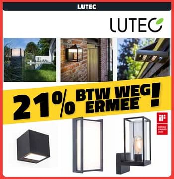 Promotions Lutec 21% btw weg ermee - Lutec - Valide de 01/03/2024 à 31/03/2024 chez Bouwcenter Frans Vlaeminck