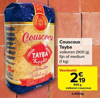 Promoties Couscous tayba - Tayba - Geldig van 28/02/2024 tot 18/03/2024 bij Carrefour