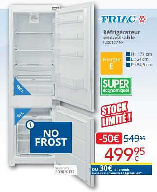 Promoties Friac réfrigérateur encastrable iud0177 nf - Friac - Geldig van 01/03/2024 tot 31/03/2024 bij Eldi