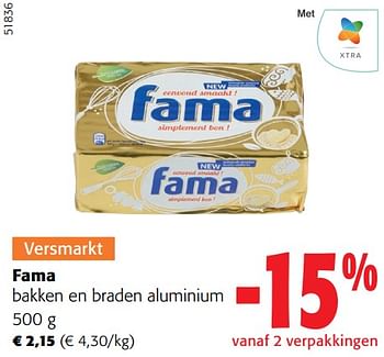 Promoties Fama bakken en braden aluminium - Fama - Geldig van 28/02/2024 tot 12/03/2024 bij Colruyt