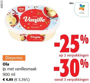 Promotions Ola ijs met vanillesmaak - Ola - Valide de 28/02/2024 à 12/03/2024 chez Colruyt