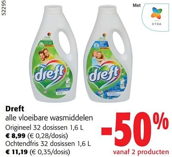 Promoties Dreft alle vloeibare wasmiddelen - Dreft - Geldig van 28/02/2024 tot 12/03/2024 bij Colruyt