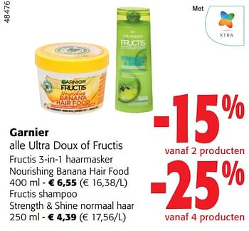 Promoties Garnier alle ultra doux of fructis - Garnier - Geldig van 28/02/2024 tot 12/03/2024 bij Colruyt