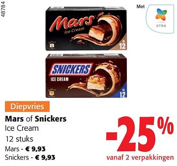 Promoties Mars of snickers ice cream - Huismerk - Colruyt - Geldig van 28/02/2024 tot 12/03/2024 bij Colruyt
