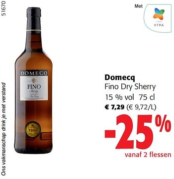 Promoties Domecq fino dry sherry - Domecq - Geldig van 28/02/2024 tot 12/03/2024 bij Colruyt