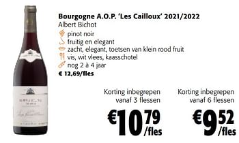 Promoties Bourgogne a.o.p. `les cailloux` 2021-2022 albert bichot - Rode wijnen - Geldig van 28/02/2024 tot 12/03/2024 bij Colruyt