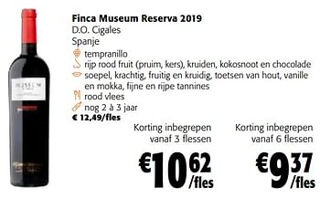 Promoties Finca museum reserva 2019 d.o. cigales - Rode wijnen - Geldig van 28/02/2024 tot 12/03/2024 bij Colruyt
