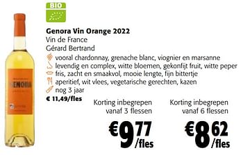 Promoties Genora vin orange 2022 vin de france gérard bertrand - Witte wijnen - Geldig van 28/02/2024 tot 12/03/2024 bij Colruyt