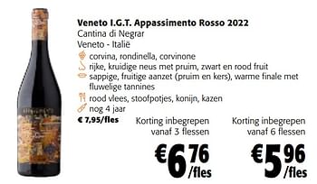 Promoties Veneto i.g.t. appassimento rosso 2022 cantina di negrar - Rode wijnen - Geldig van 28/02/2024 tot 12/03/2024 bij Colruyt