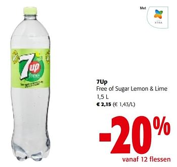Promoties 7up free of sugar lemon + lime - 7-Up - Geldig van 28/02/2024 tot 12/03/2024 bij Colruyt