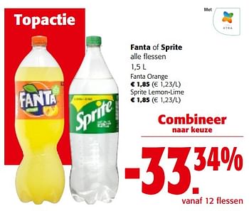 Promoties Fanta of sprite alle flessen - Huismerk - Colruyt - Geldig van 28/02/2024 tot 12/03/2024 bij Colruyt