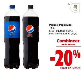 Promoties Pepsi of pepsi max - Pepsi - Geldig van 28/02/2024 tot 12/03/2024 bij Colruyt