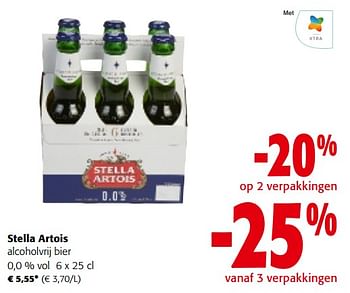 Promoties Stella artois alcoholvrij bier 0,0 % - Stella Artois - Geldig van 28/02/2024 tot 12/03/2024 bij Colruyt
