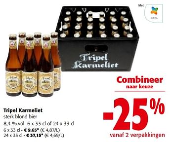Promoties Tripel karmeliet sterk blond bier - TRipel Karmeliet - Geldig van 28/02/2024 tot 12/03/2024 bij Colruyt
