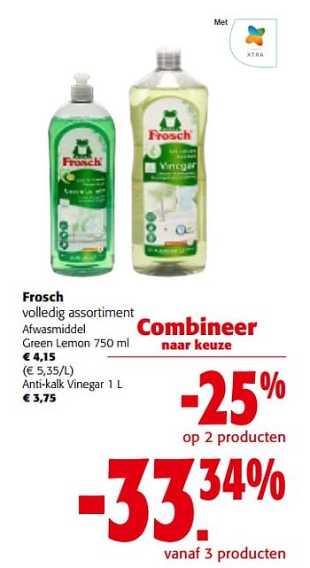 Promoties Frosch volledig assortiment afwasmiddel - Frosch - Geldig van 28/02/2024 tot 12/03/2024 bij Colruyt