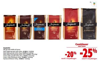Promoties Jacqmotte alle gemalen koffie of bonen - JACQMOTTE - Geldig van 28/02/2024 tot 12/03/2024 bij Colruyt