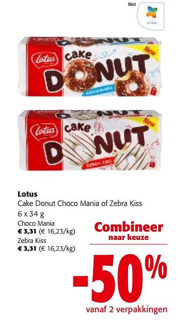 Promoties Lotus cake donut choco mania of zebra kiss - Lotus Bakeries - Geldig van 28/02/2024 tot 12/03/2024 bij Colruyt