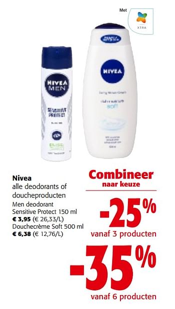 Promoties Nivea alle deodorants of doucheproducten men deodorant - Nivea - Geldig van 28/02/2024 tot 12/03/2024 bij Colruyt