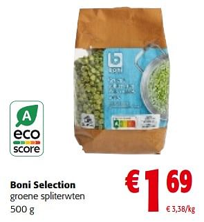 Promoties Boni selection groene spliterwten - Boni - Geldig van 28/02/2024 tot 12/03/2024 bij Colruyt