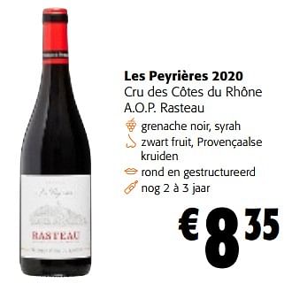 Promoties Les peyrières 2020 cru des côtes du rhône a.o.p. rasteau - Rode wijnen - Geldig van 28/02/2024 tot 12/03/2024 bij Colruyt
