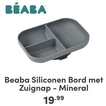 Promoties Beaba siliconen bord met zuignap mineral - Beaba - Geldig van 01/03/2024 tot 09/03/2024 bij Baby & Tiener Megastore