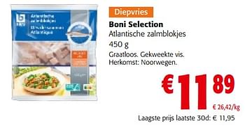 Promoties Boni selection atlantische zalmblokjes - Boni - Geldig van 28/02/2024 tot 12/03/2024 bij Colruyt