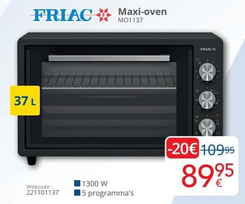 Promotions Friac maxi-oven mo1137 - Friac - Valide de 01/03/2024 à 31/03/2024 chez Eldi