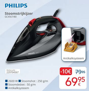 Promotions Philips stoomstrijkijzer gc4567-80 - Philips - Valide de 01/03/2024 à 31/03/2024 chez Eldi