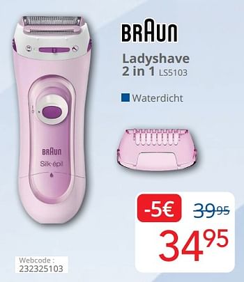 Promoties Braun ladyshave 2 in 1 ls5103 - Braun - Geldig van 01/03/2024 tot 31/03/2024 bij Eldi