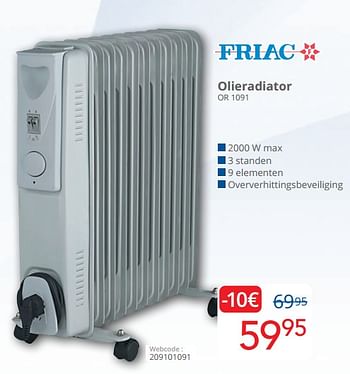 Promotions Friac olieradiator or 1091 - Friac - Valide de 01/03/2024 à 31/03/2024 chez Eldi
