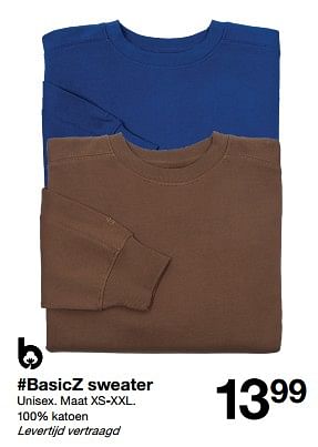 Promoties Basicz sweater - Huismerk - Zeeman  - Geldig van 02/03/2024 tot 15/03/2024 bij Zeeman