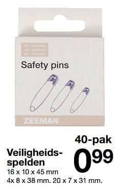 Promoties Veiligheidsspelden - Huismerk - Zeeman  - Geldig van 02/03/2024 tot 15/03/2024 bij Zeeman