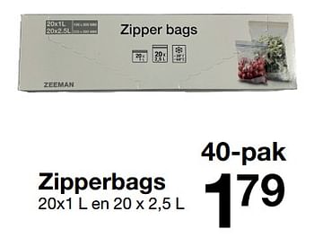 Promoties Zipperbags - Huismerk - Zeeman  - Geldig van 02/03/2024 tot 15/03/2024 bij Zeeman