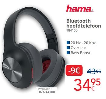 Promotions Bluetooth hoofdtelefoon 184100 - Hama - Valide de 01/03/2024 à 31/03/2024 chez Eldi