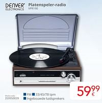 Denver electronics platenspeler-radio vpr190-Denver Electronics