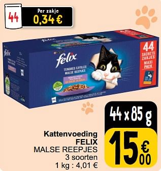 Promoties Kattenvoeding felix malse reepjes - Purina - Geldig van 05/03/2024 tot 11/03/2024 bij Cora