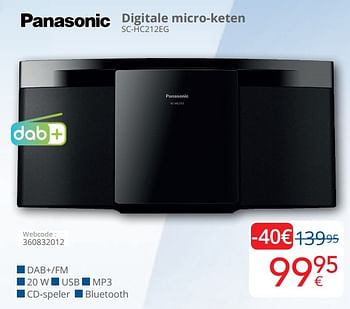 Promoties Panasonic digitale micro-keten sc-hc212eg - Panasonic - Geldig van 01/03/2024 tot 31/03/2024 bij Eldi