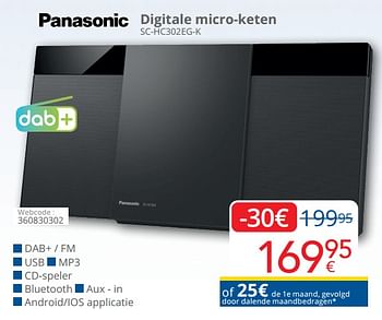 Promoties Panasonic digitale micro-keten sc-hc302eg-k - Panasonic - Geldig van 01/03/2024 tot 31/03/2024 bij Eldi