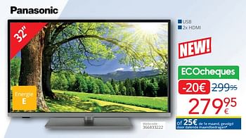 Promotions Panasonic tv 32`` - Panasonic - Valide de 01/03/2024 à 31/03/2024 chez Eldi
