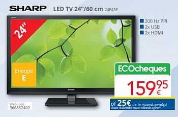 Promoties Sharp led tv 24e43e - Sharp - Geldig van 01/03/2024 tot 31/03/2024 bij Eldi