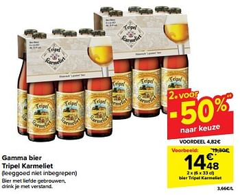 Promoties Bier tripel karmeliet - TRipel Karmeliet - Geldig van 05/03/2024 tot 12/03/2024 bij Carrefour