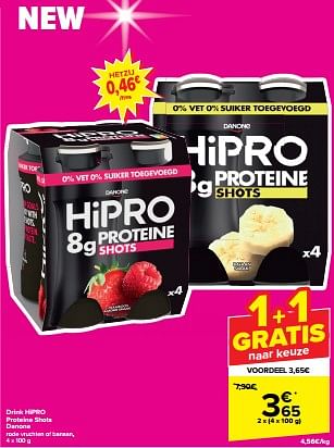 Promoties Drink hipro proteine shots danone - Danone - Geldig van 05/03/2024 tot 12/03/2024 bij Carrefour