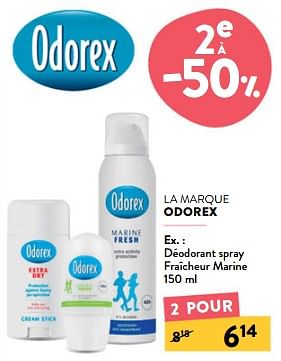 Promotions Déodorant spray fraîcheur marine - Odorex - Valide de 28/02/2024 à 12/03/2024 chez DI